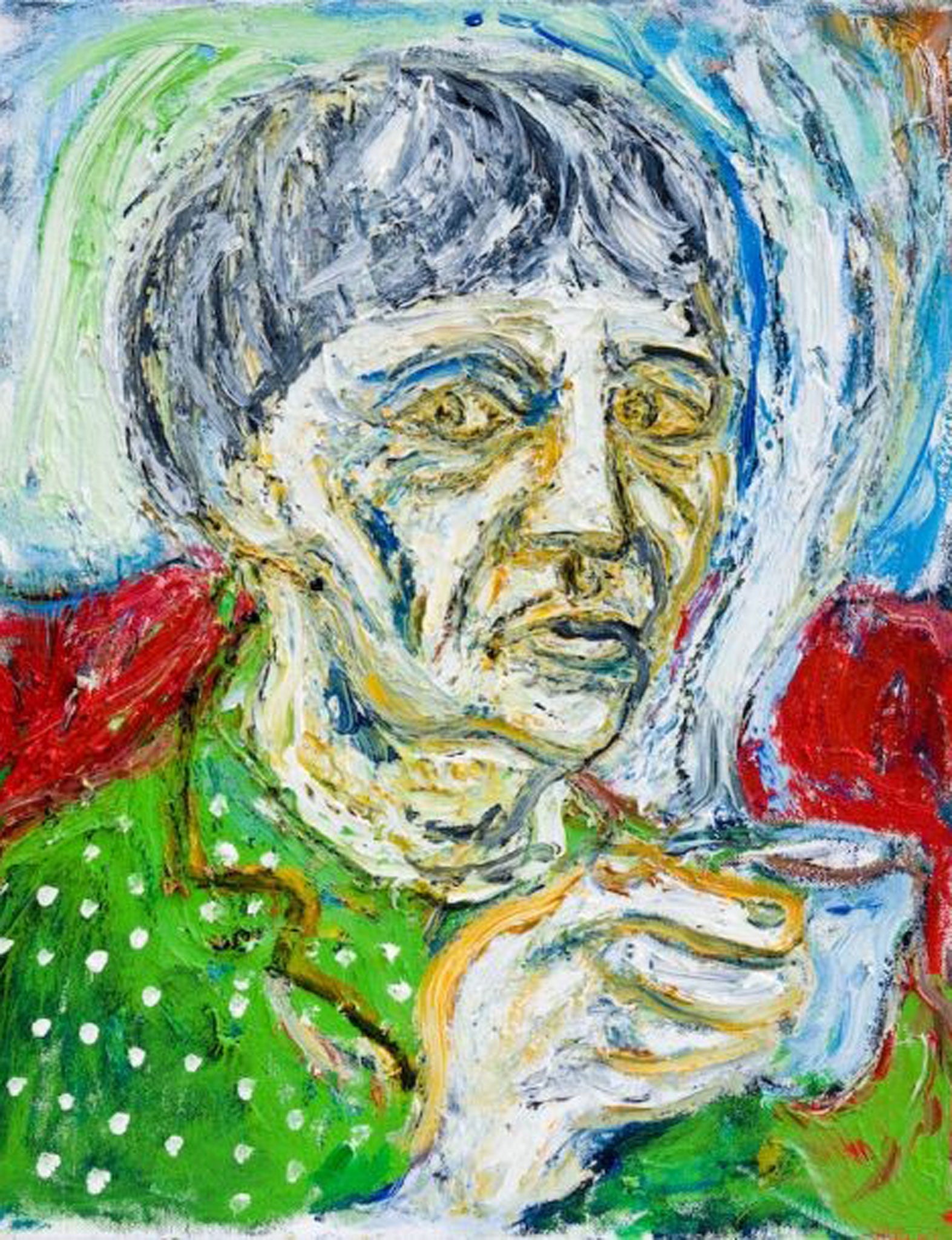 Billy Childish has used thick paint to capture his mother in his latest portrait