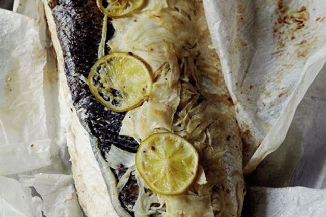 Baked Seabass by Monica Galetti 