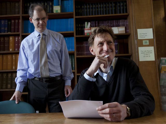 Librarian Stephen Pearson, left, who has for 15 years been in charge of selecting and hothousing Manchester University contestants for University Challenge,w ith Mr Pearson is Independent reporter Jonathan Brown