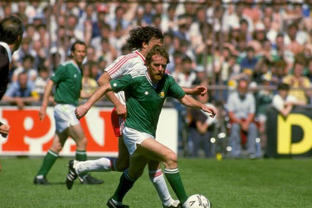 Piratical: Grealish takes on the Swiss in 1985 