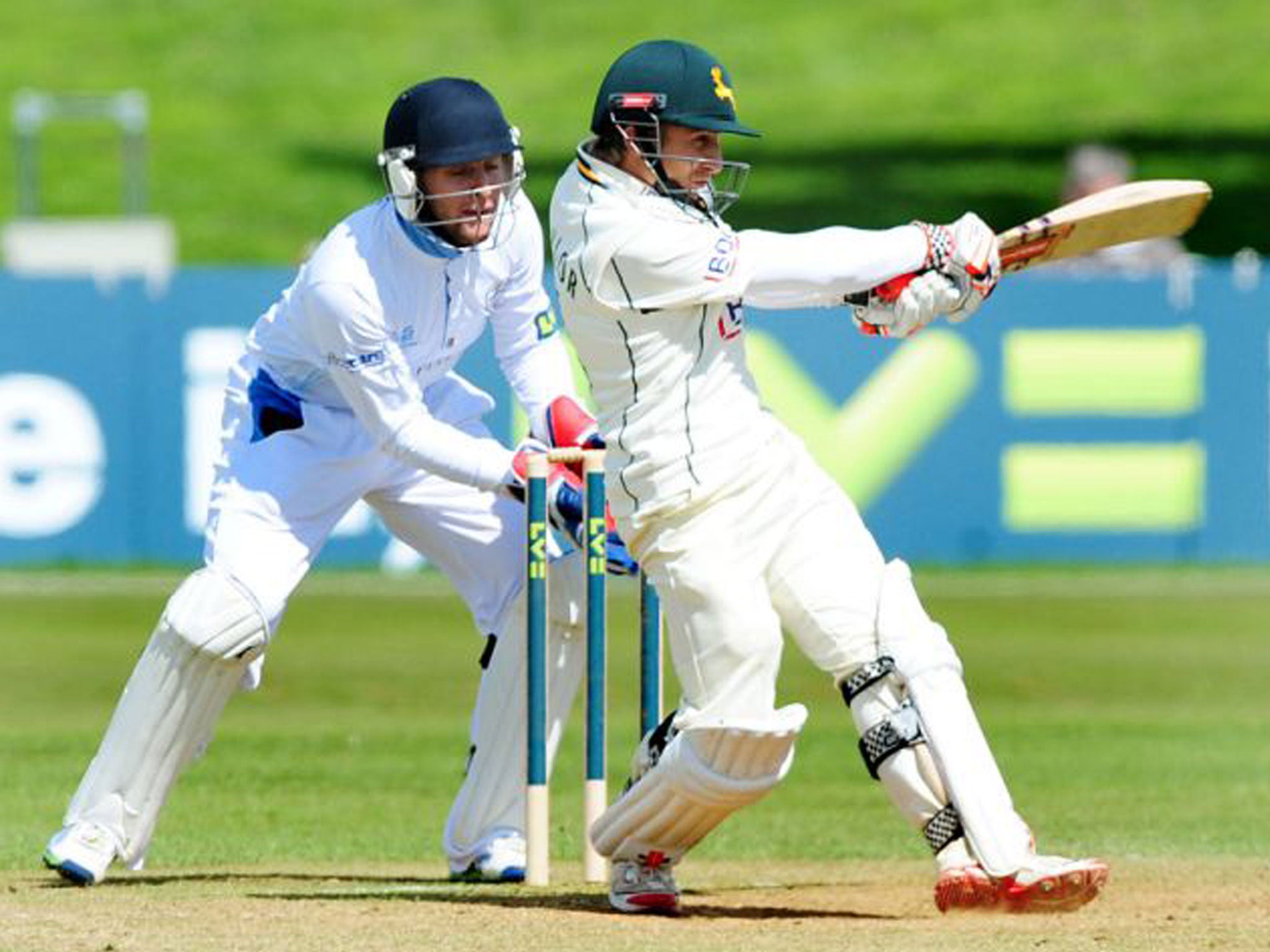 James Taylor tries a pull on his way to 112 yesterday