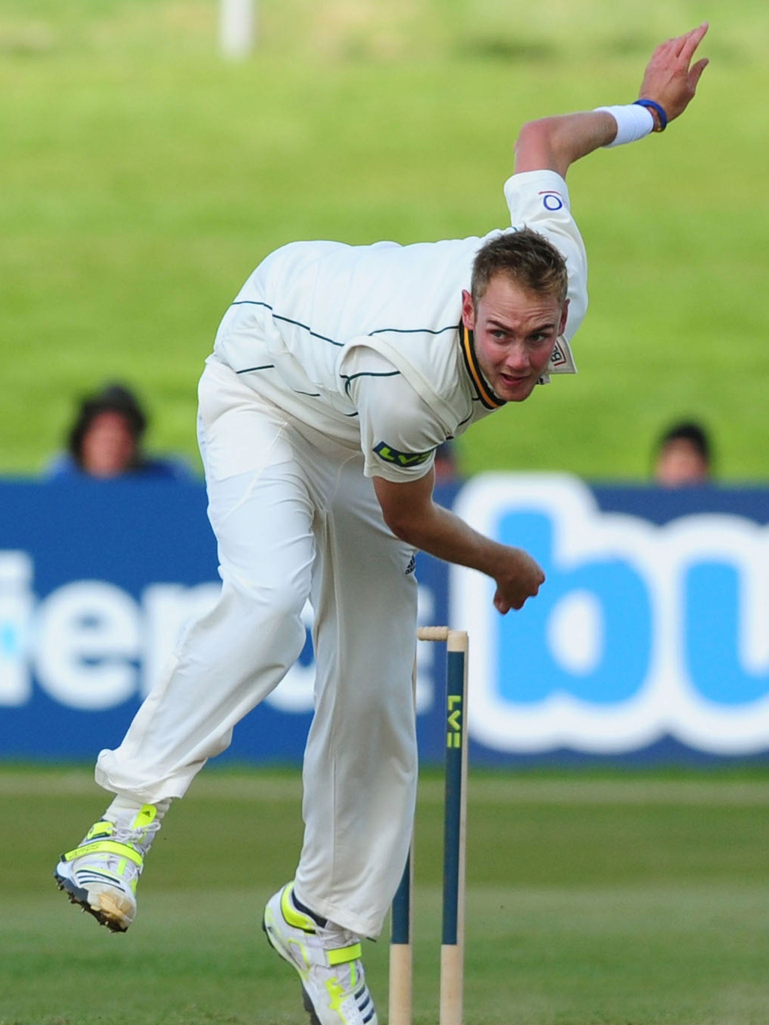 Broad smiles: Stuart Broad has taken no time to get going after the last Test