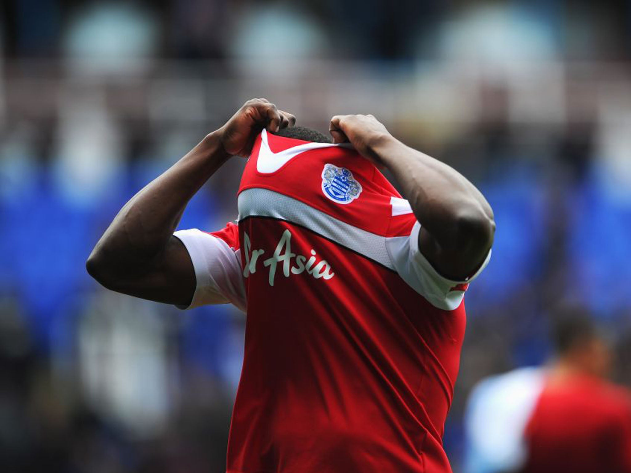 Nedum Onuoha of QPR hides his face as the reality of the drop sinks in (Getty Images)
