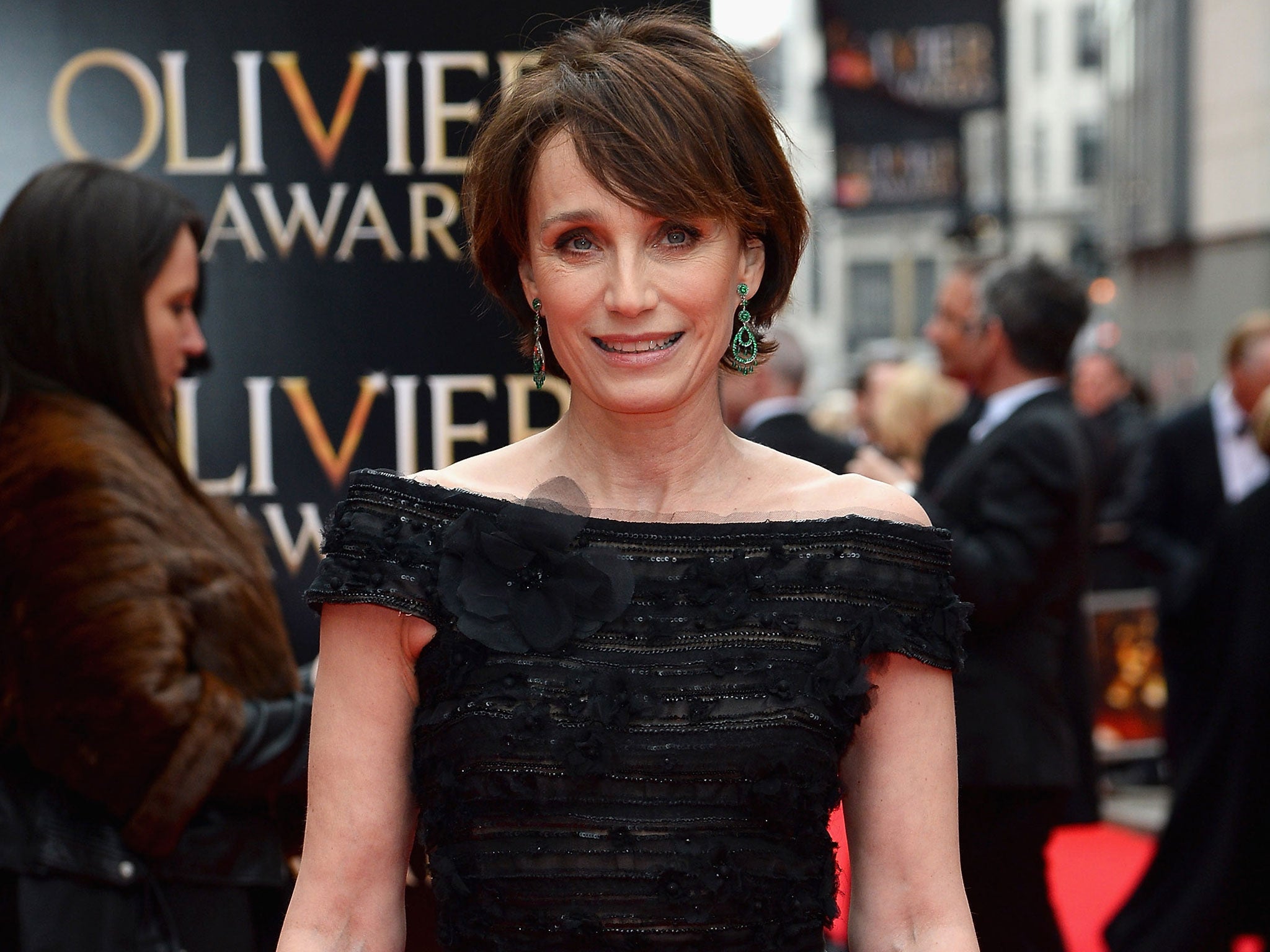 Kristin Scott Thomas outside the Royal Opera House before the ceremony (Getty)