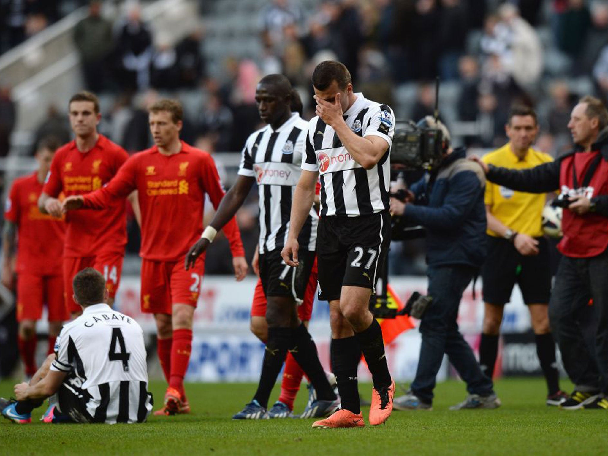 A dejected Steven Taylor after Saturday’s match at St James’ Park