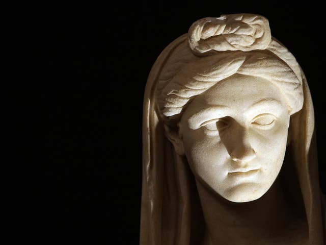 A Roman marble statue depicting Vibia Sabina 