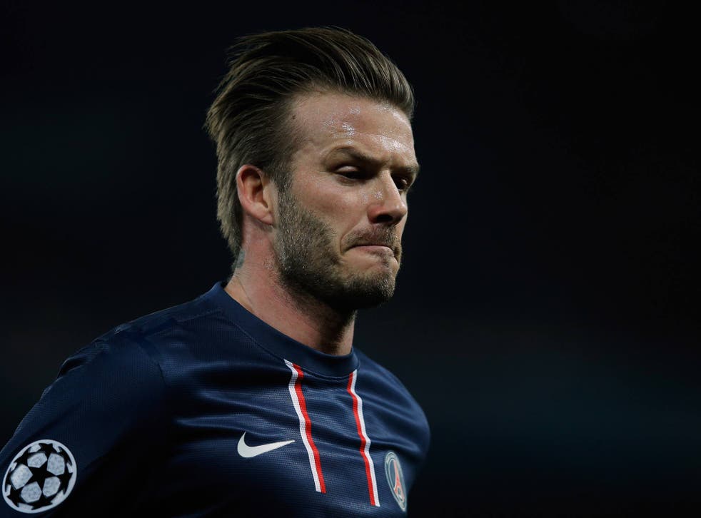 David Beckham sent off for PSG  just six minutes after coming on as a
