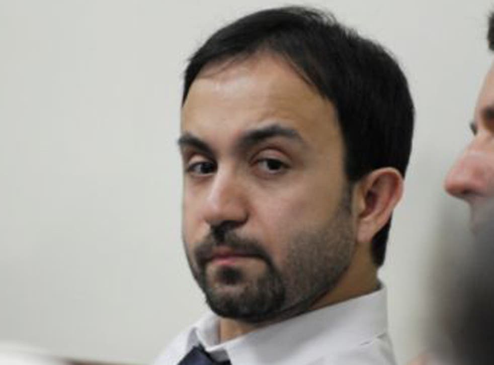Arban Dervishi, the son of  Pristina's prominent urologist Lutfi Dervishi attends the trial at the district court in Pristina for his trial on organ trafficking charges