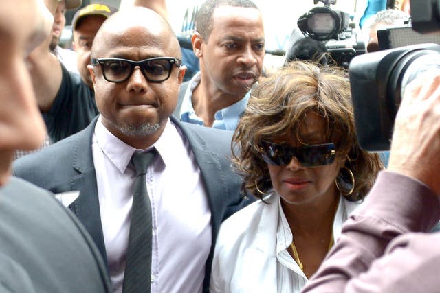 Randy, left, and Rebbi Jackson, right, brother and sister of Michael Jackson arrive at Los Angeles Superior Court. The family is reportedly suing AEG LIve for $40bn in damages