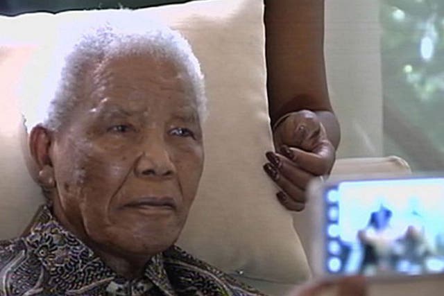 Picture of a frail Nelson Mandela in hospital on an earlier stay