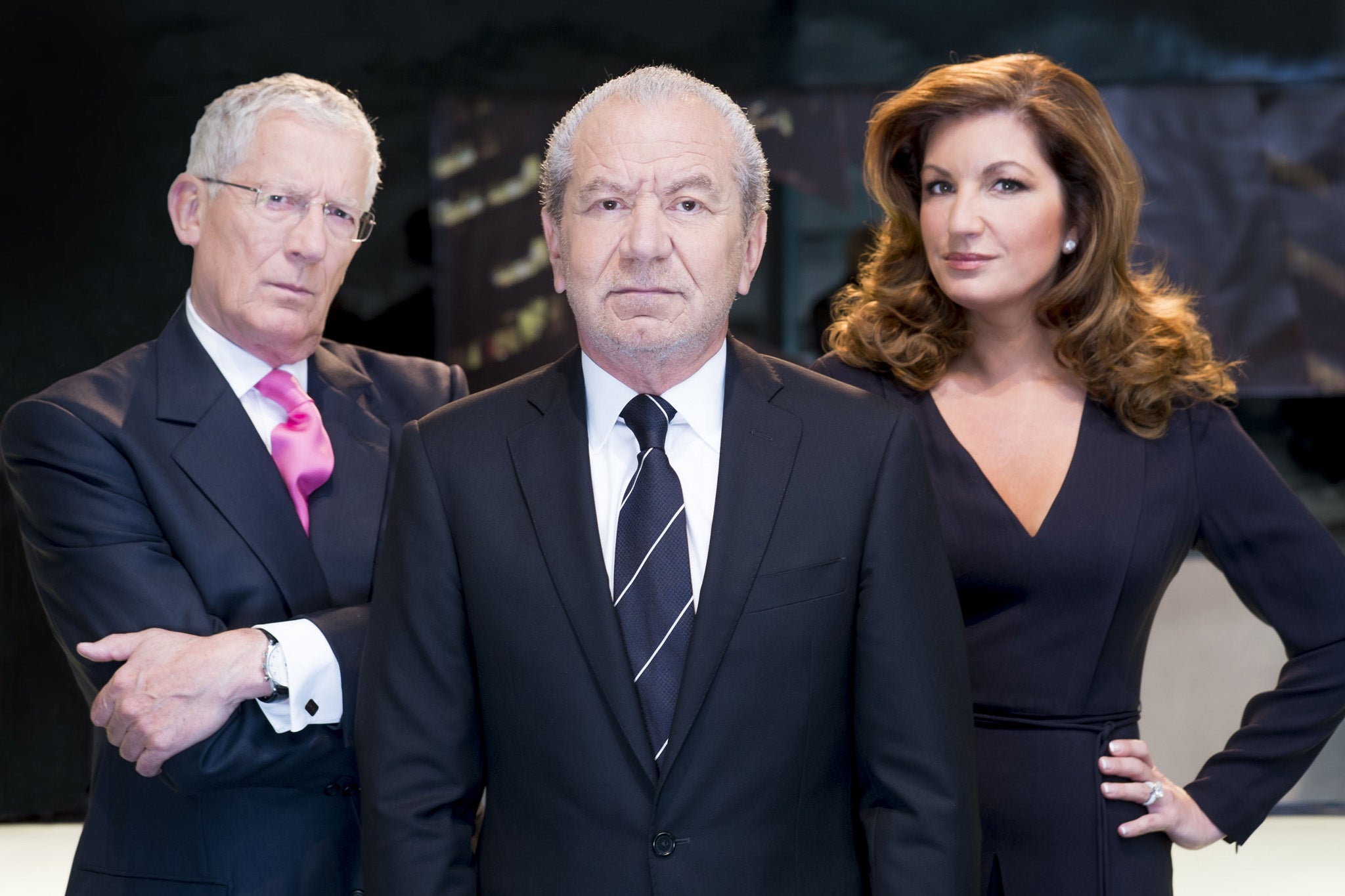 Nick Hewer, Lord Alan Sugar, Karren Brady from this year's BBC programme, The Apprentice. 