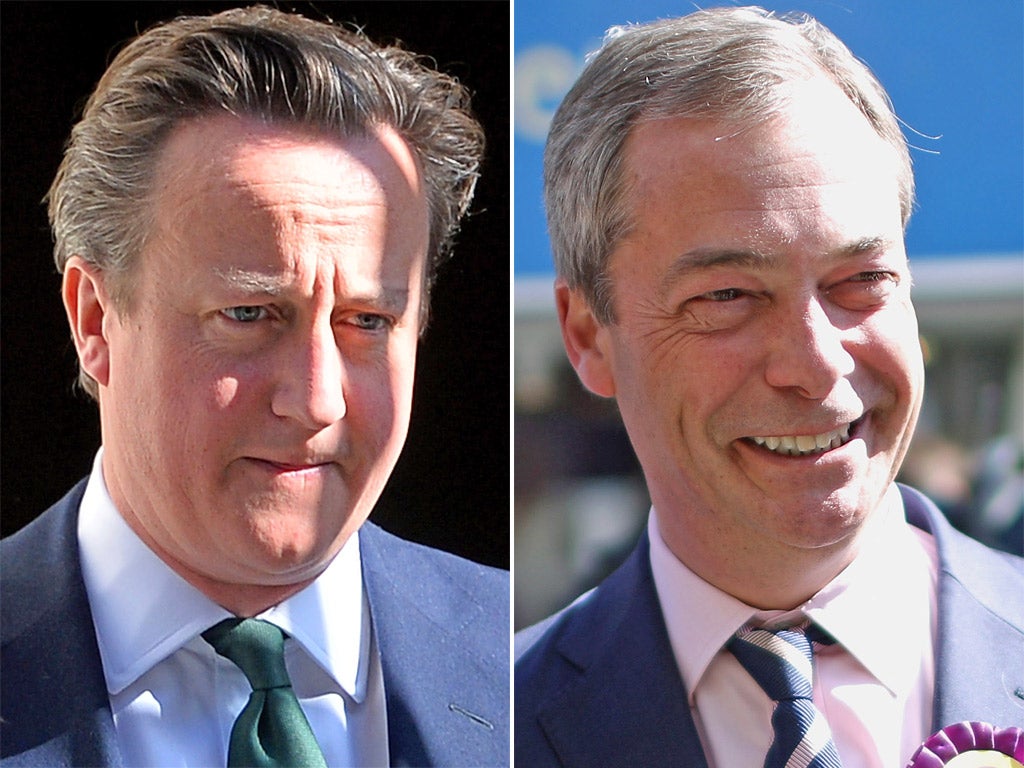Prime Minister David Cameron and UKIP leader Nigel Farage