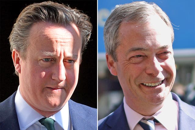 Prime Minister David Cameron and UKIP leader Nigel Farage 
