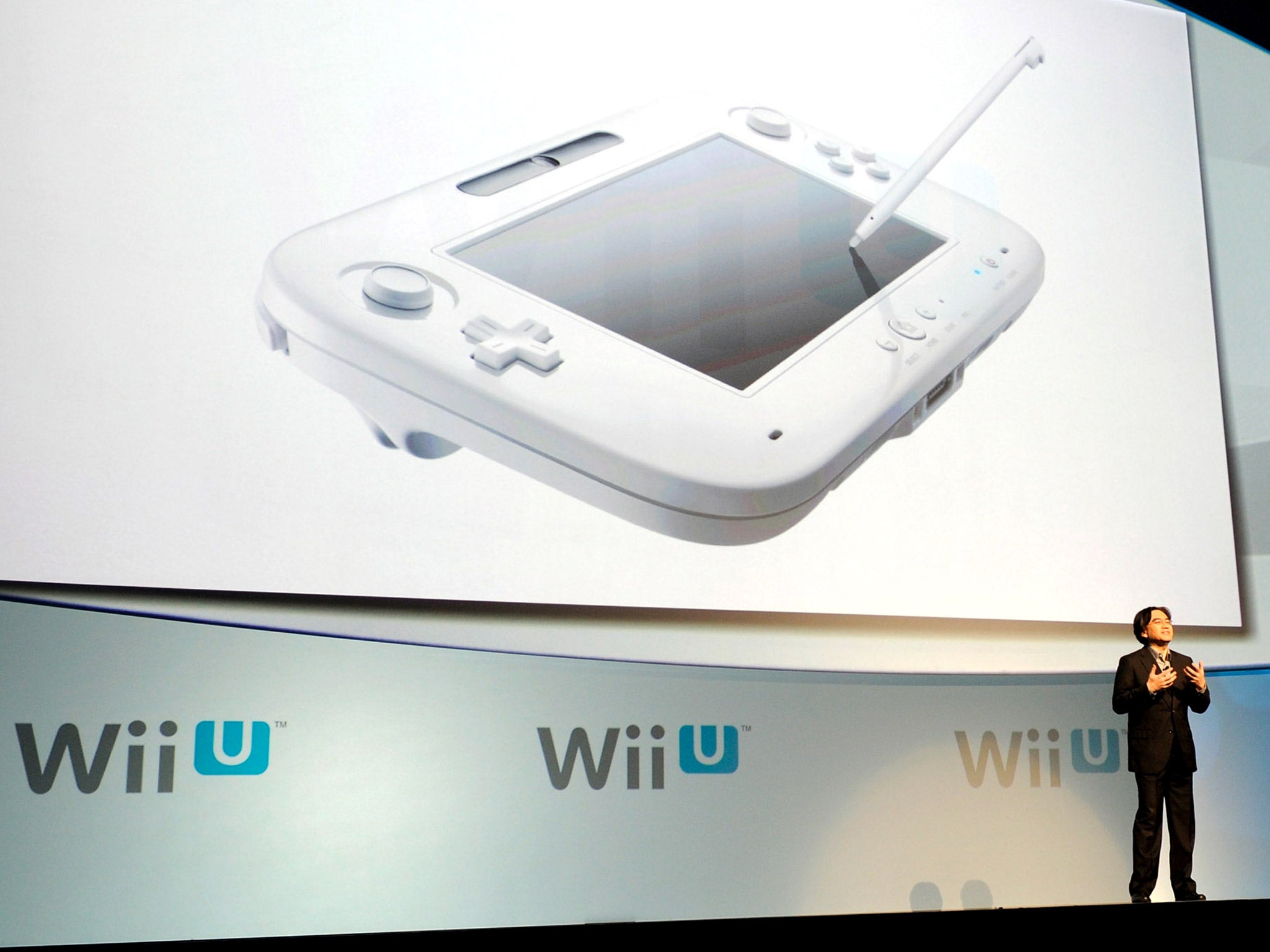 Nintendo president Satoru Iwata unveiling the Wii U in 2011