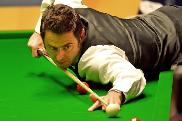 Ronnie O'Sullivan in action at The Crucible 