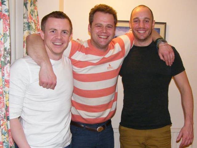 Philip Goodeve-Docker (left), who died after getting into difficulty during a Greenland trek with Roan Hackney (centre) and Andy Norman, his team mates