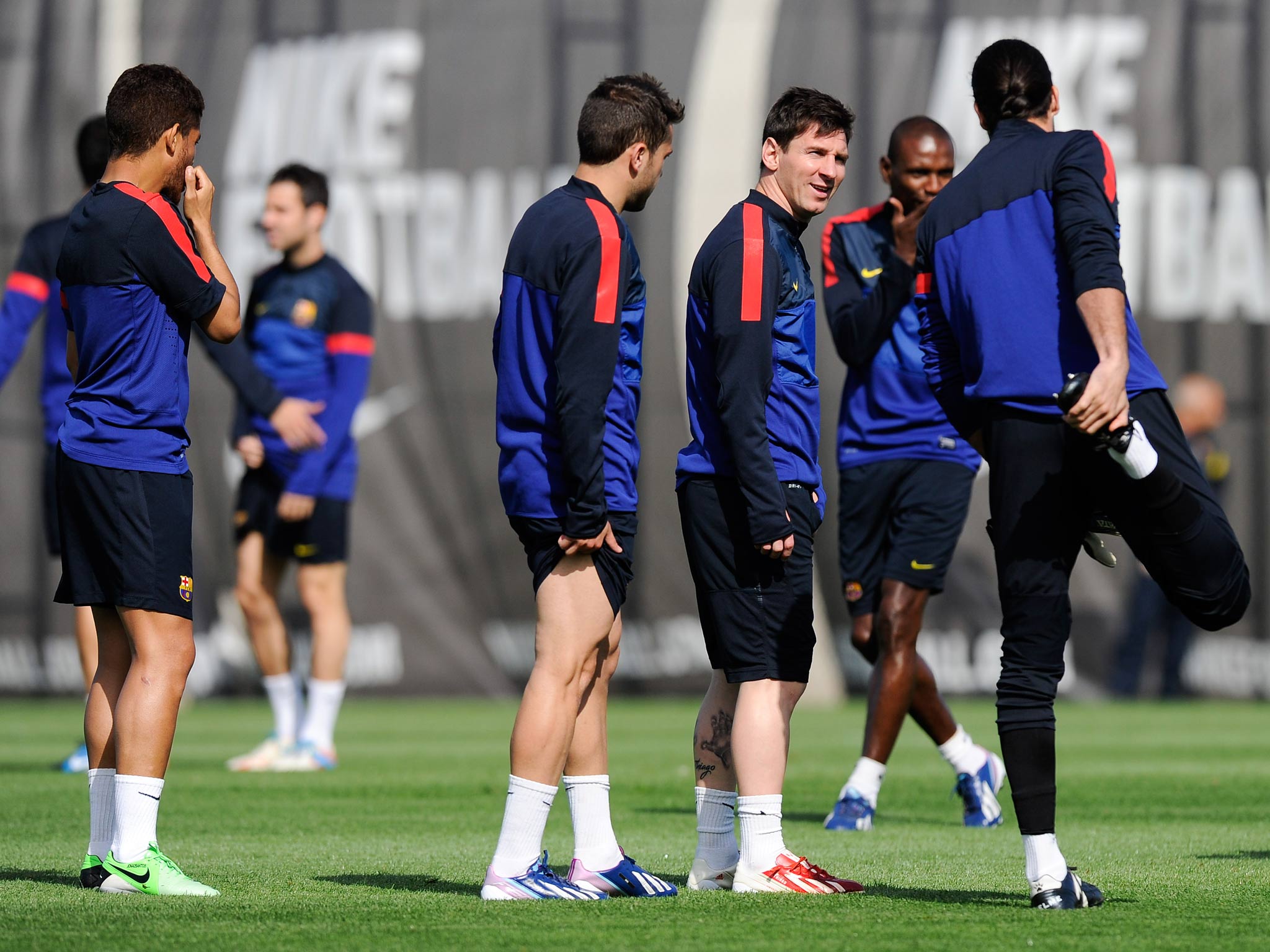 Lionel Messi and his team-mates train ahead of the semi-final
