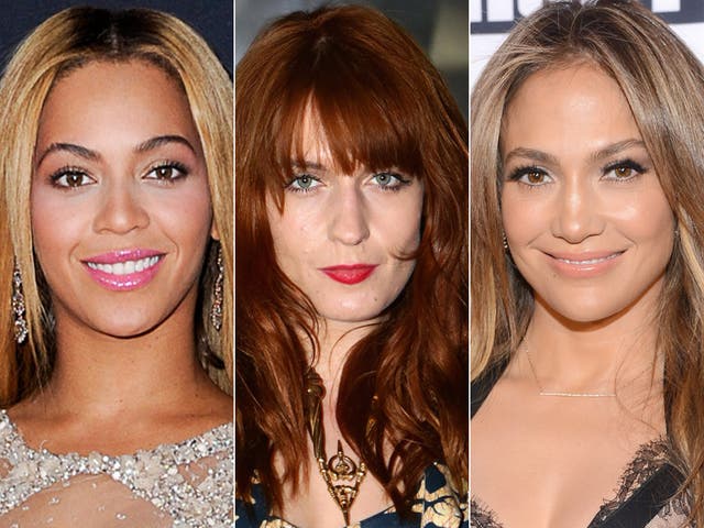 Girl power: Beyoncé, Florence Welch and Jennifer Lopez 