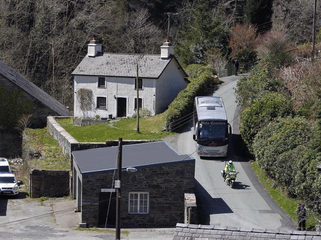 2 May 2013: Jurors arrive outside the home of Mark Bridger in Ceinws, Mid Wales during his trial for the abduction and murder of April Jones