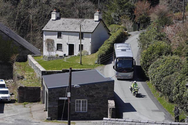 2 May 2013: Jurors arrive outside the home of Mark Bridger in Ceinws, Mid Wales during his trial for the abduction and murder of April Jones
