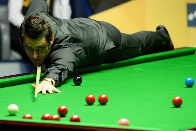 Ronnie O'Sullivan in action at the World Championships