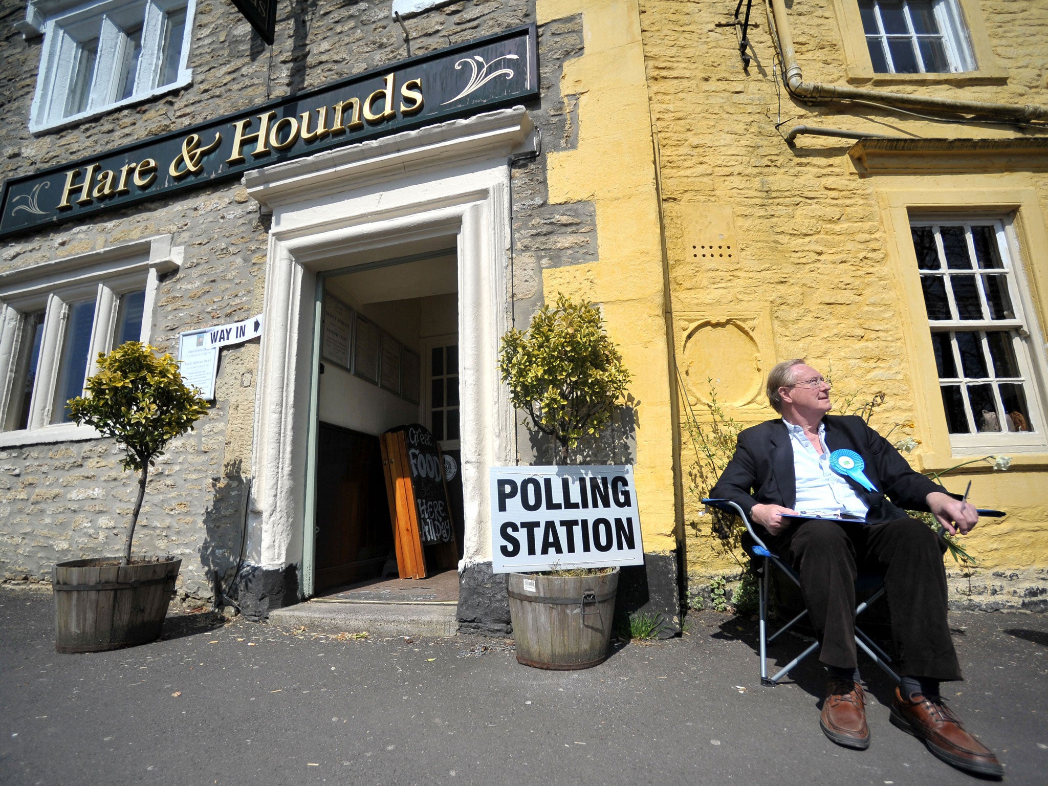 Conservative supporter John Risworth in Corsham, Wiltshire