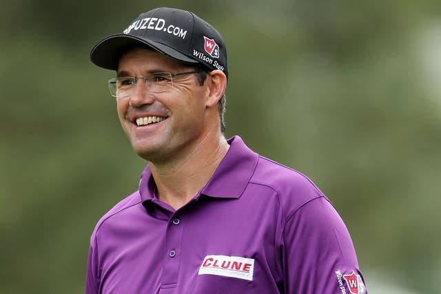 Padraig Harrington used a belly putter for the first time yesterday