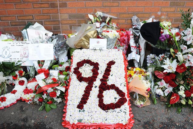Tributes at Anfield following the publication of the Hillsborough report last year