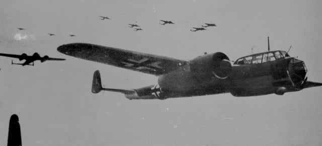 A formation of German WWII Dornier Do17 bombers