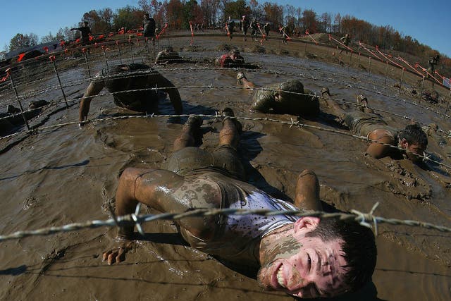 The Kiss of Mud obstacle in the Tough Mudder event