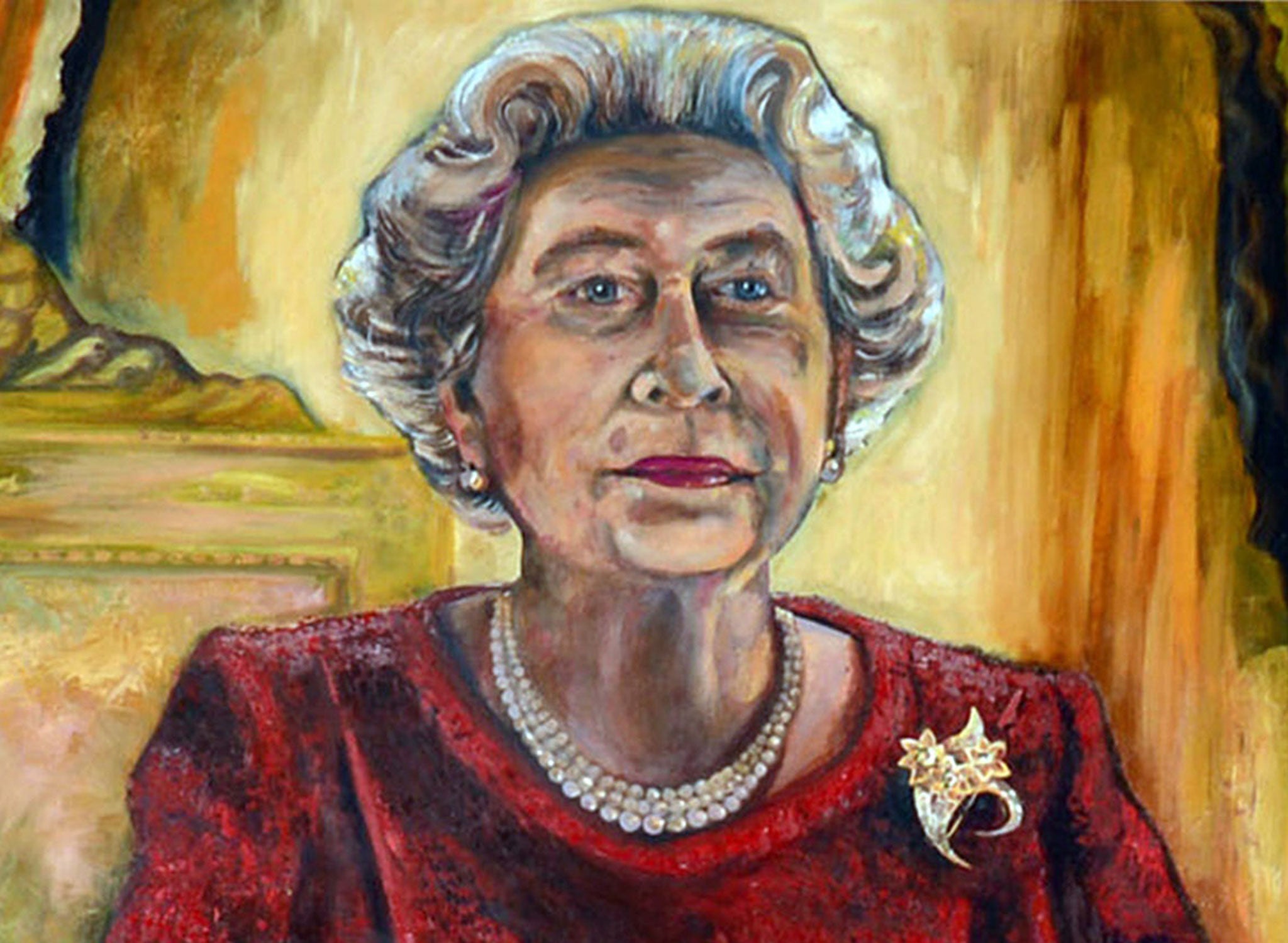Icon, portrait of Queen Elizabeth II by Dan Llywelyn Hall
