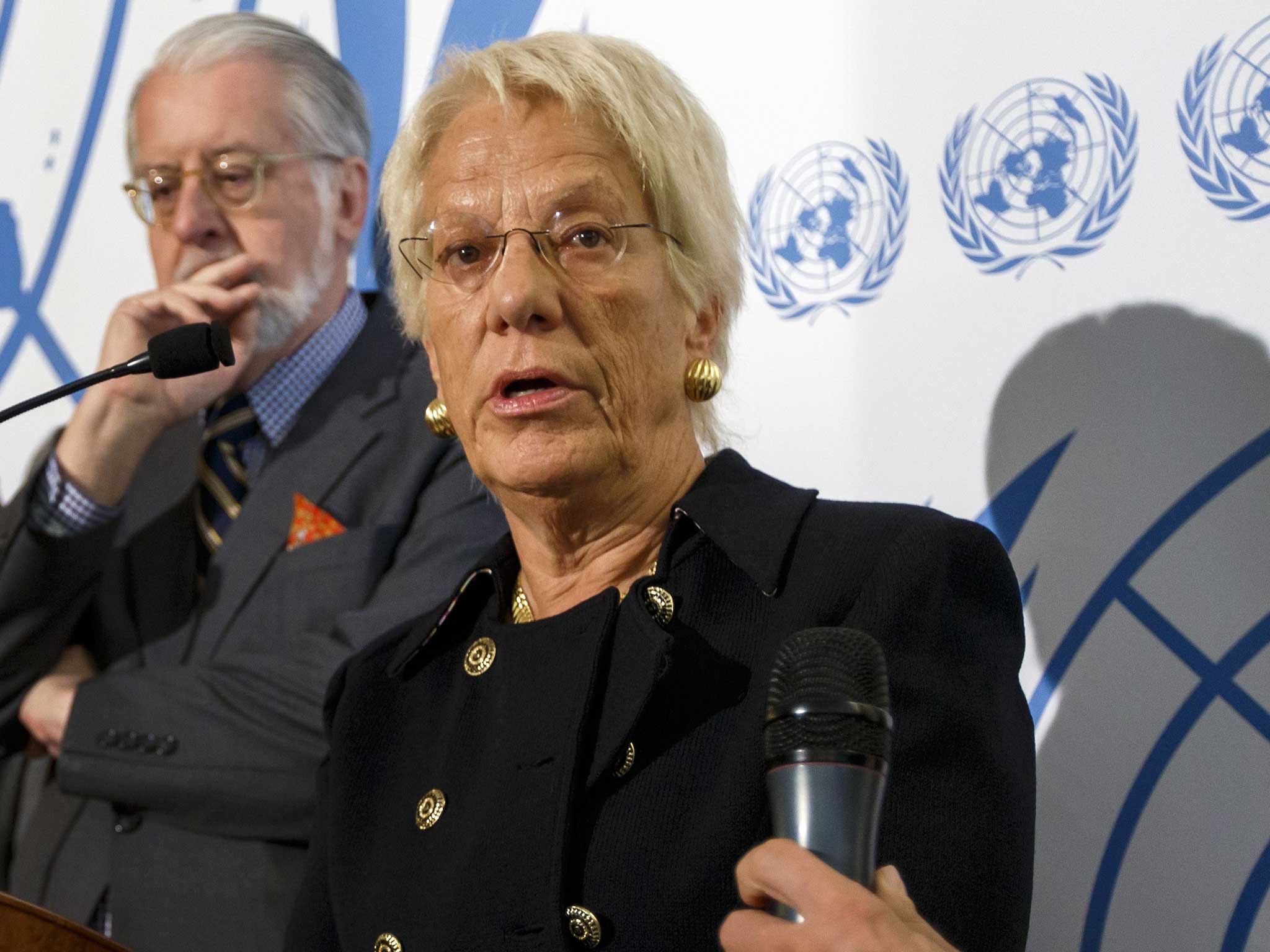 Carla Del Ponte said that testimony gathered from casualties and medical staff indicated that the nerve agent sarin gas was used by rebel fighters