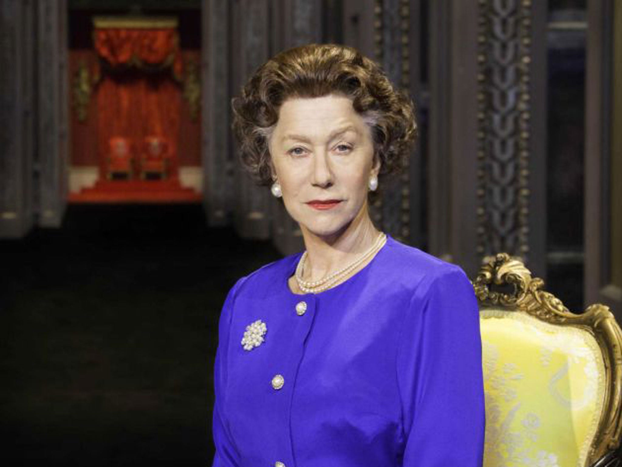 This undated image released by Boneau/Bryan-Brown shows Helen Mirren as Queen Elizabeth II in a promotional photo for Peter Morganís play "The Audience."