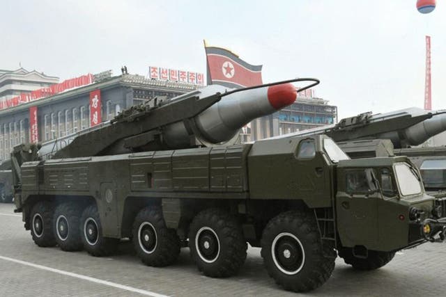 Two Musuan missiles, like these pictured at a military parade in 2010, have reportedly been moved from their coastal launch site
