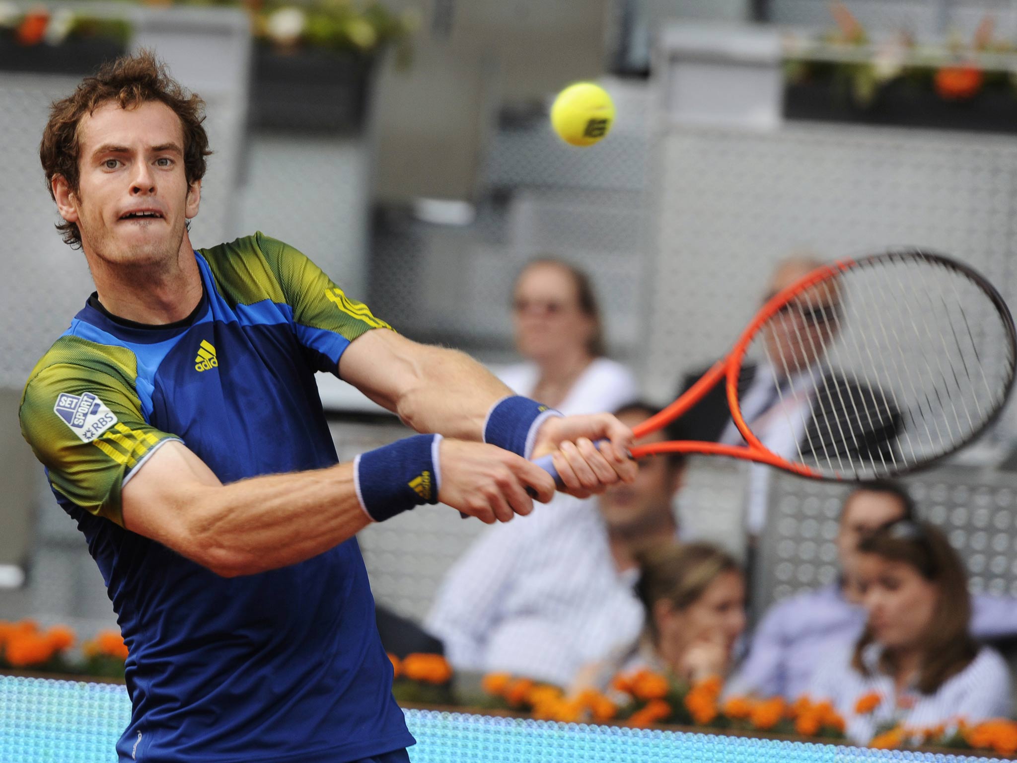 Andy Murray in action at the Madrid Masters