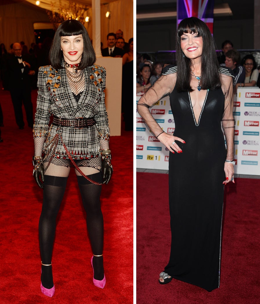 Spot the difference? Madonna and Hilary Devey