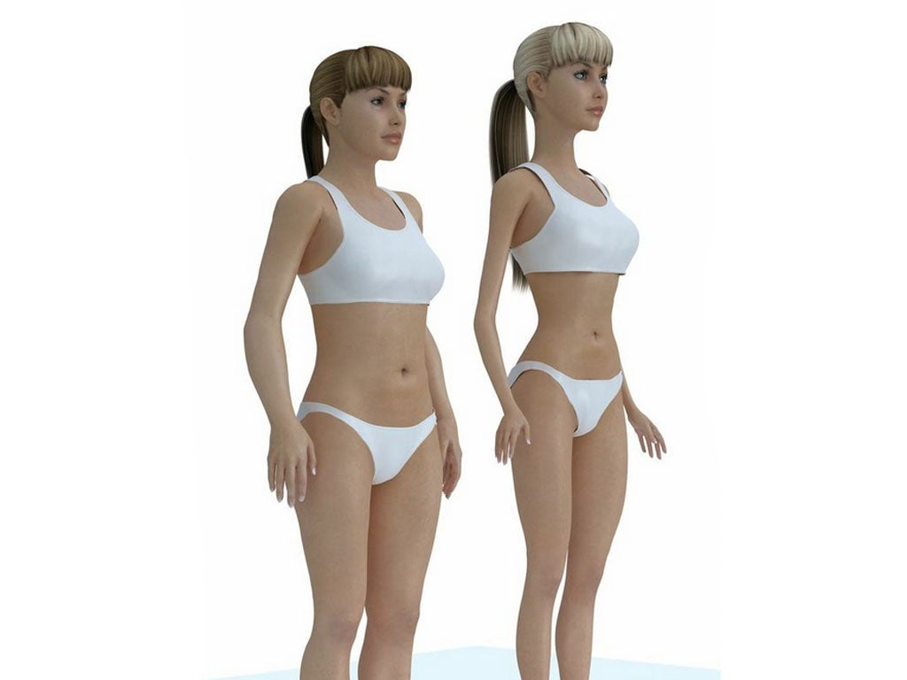 Images created by Nickolay Lamm for www.MyVoucherCodes.co.uk to outline the contrast between Barbie’s body proportions and those of a real woman