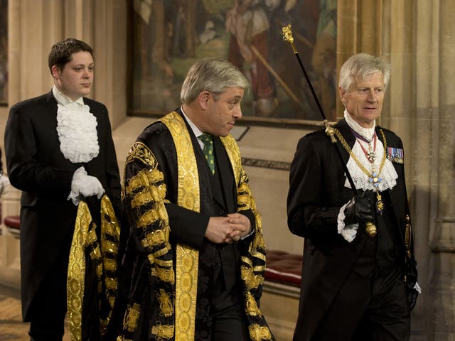 The Speaker of the House of Commons (John Bercow) and Black Rod (David Leakey)