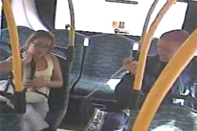 CCTV still shows Tia Sharp and Stuart Hazell on the bus on the afternoon before her murder