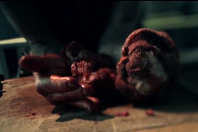Still from RSC's bloody Titus Andronicus trailer