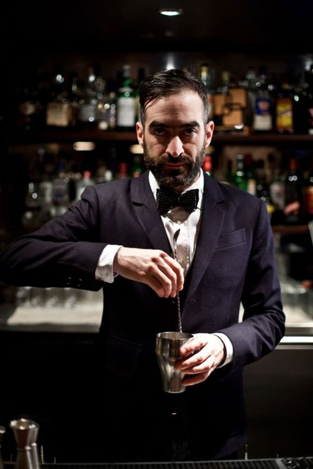 Mixologist Tony Conigliaro with shelves of ingredients at his drinks  laboratory 'Drink Factory', London, UK Stock Photo - Alamy