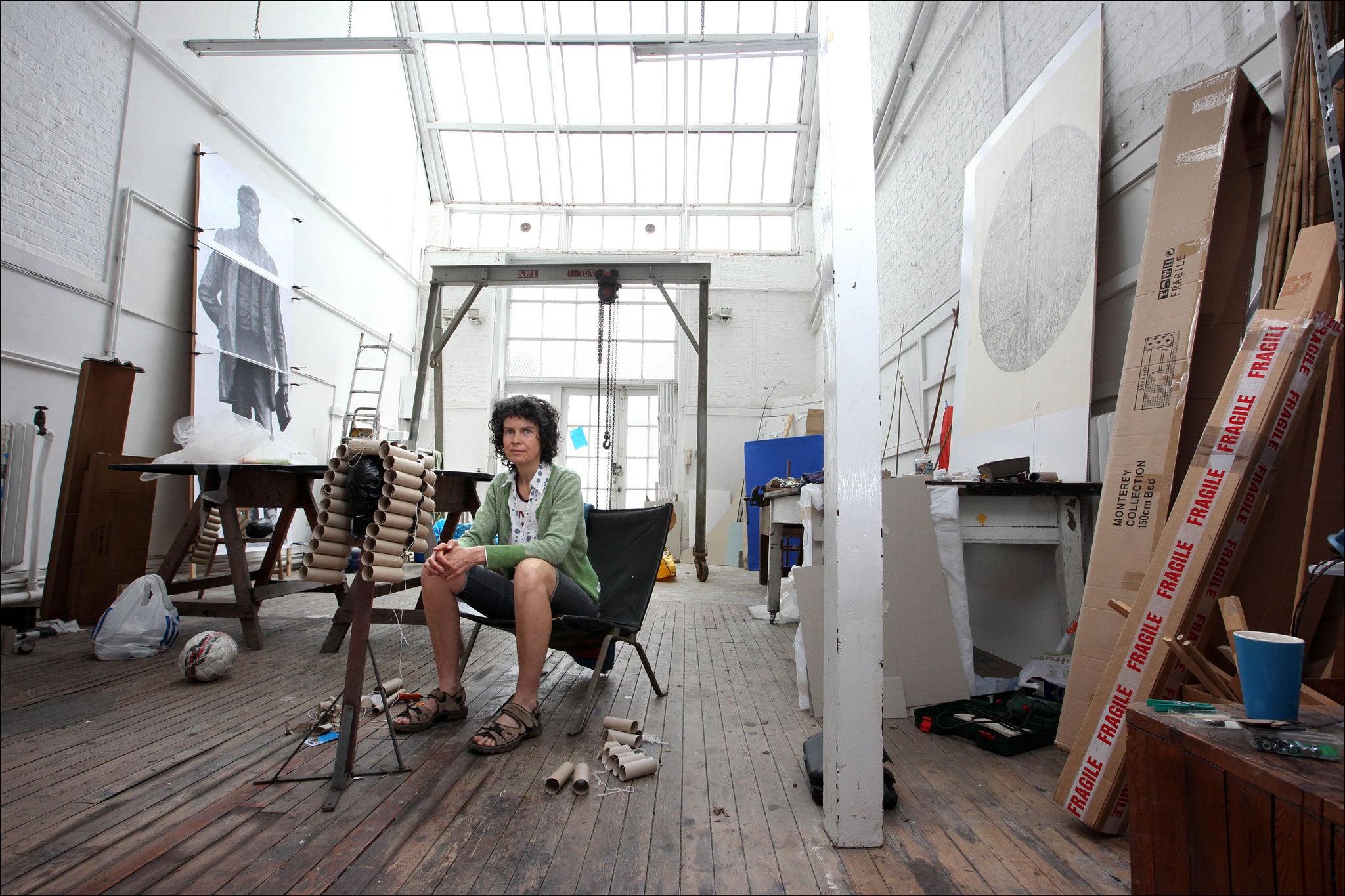 Window of opportunity: Lucy Gunning in her studio in west London