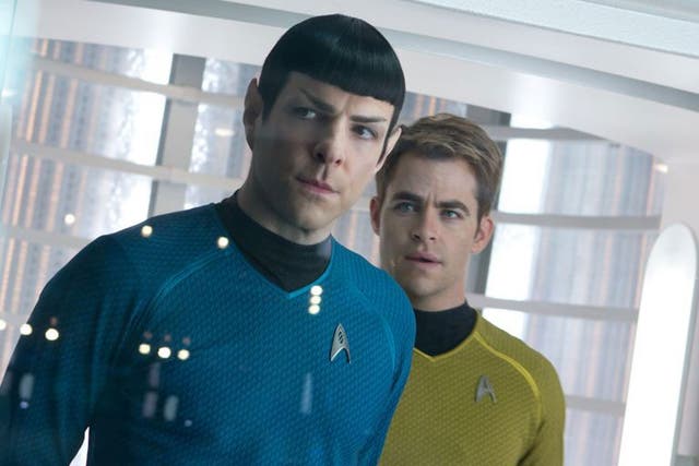 A kind of bromance: Zachary Quinto and Chris Pine in JJ Abrams's action sequel 'Star Trek Into Darkness'