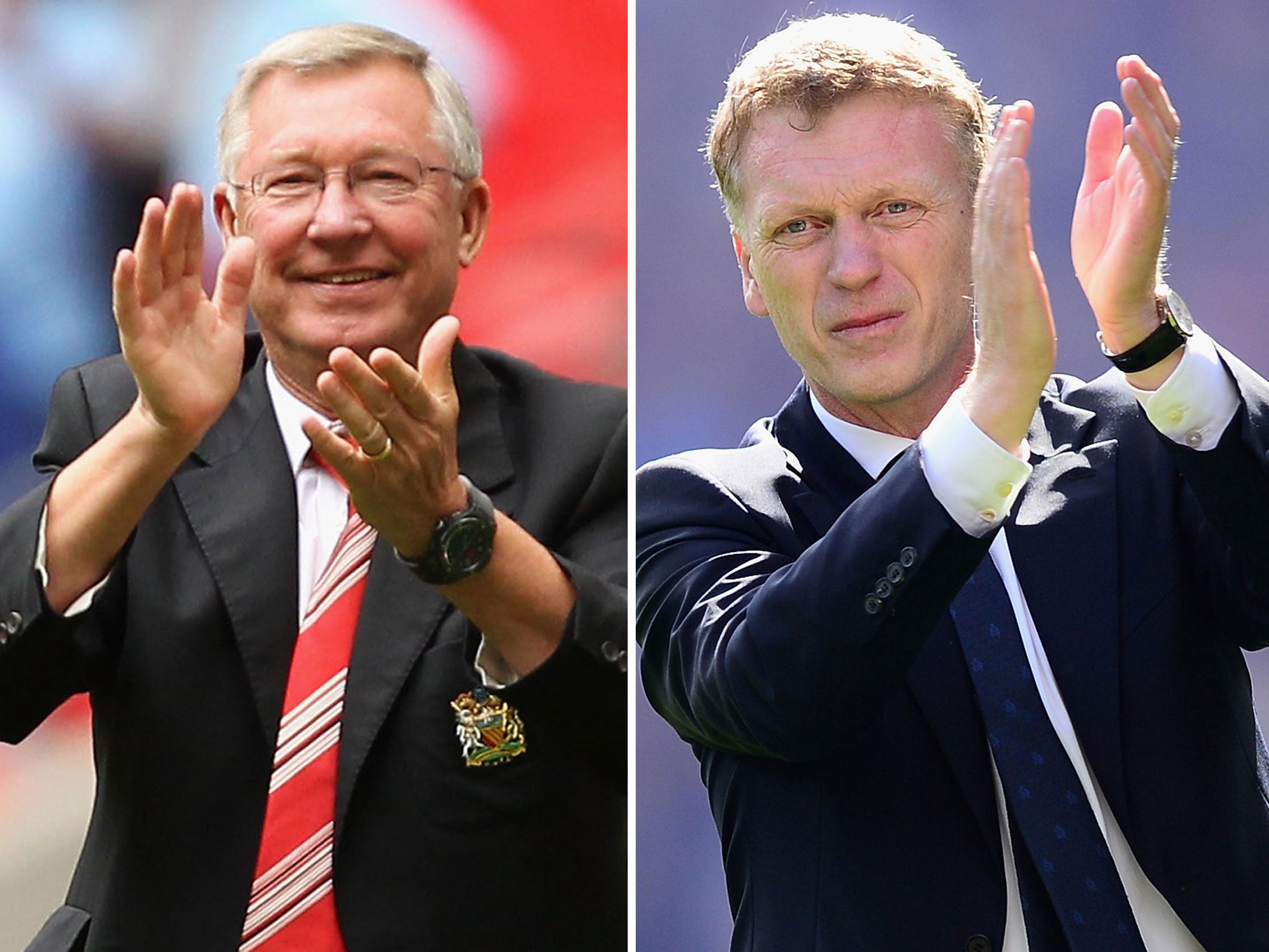 Sir Alex Ferguson (left): 'When we discussed the candidates that we felt had the right attributes we unanimously agreed on David Moyes' David Moyes (right): 'It’s a great honour to be asked to be the next manager of Manchester United'