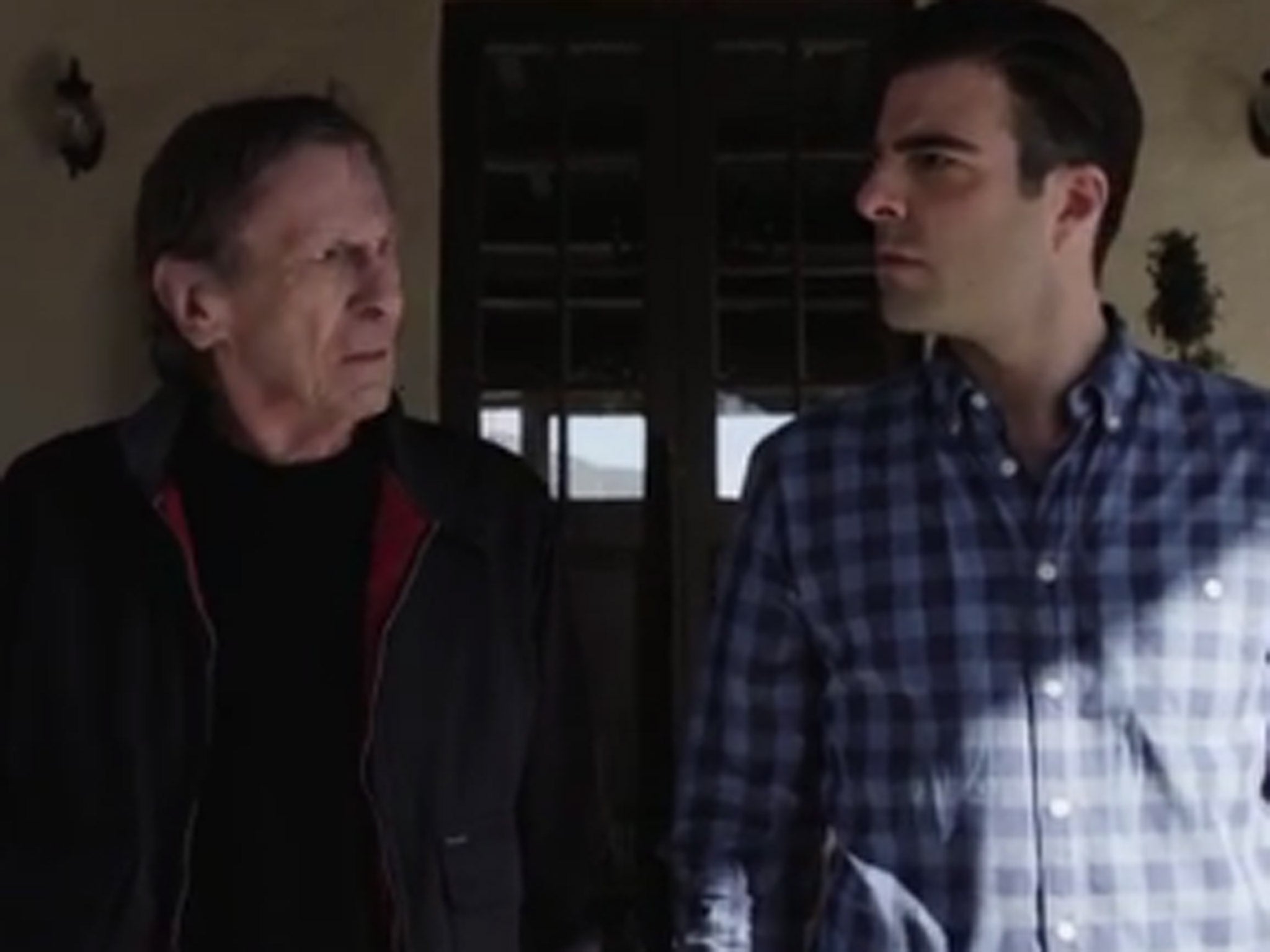 Fascinating: Star Trek actors Leonard Nimoy and Zachary Quinto in the advert