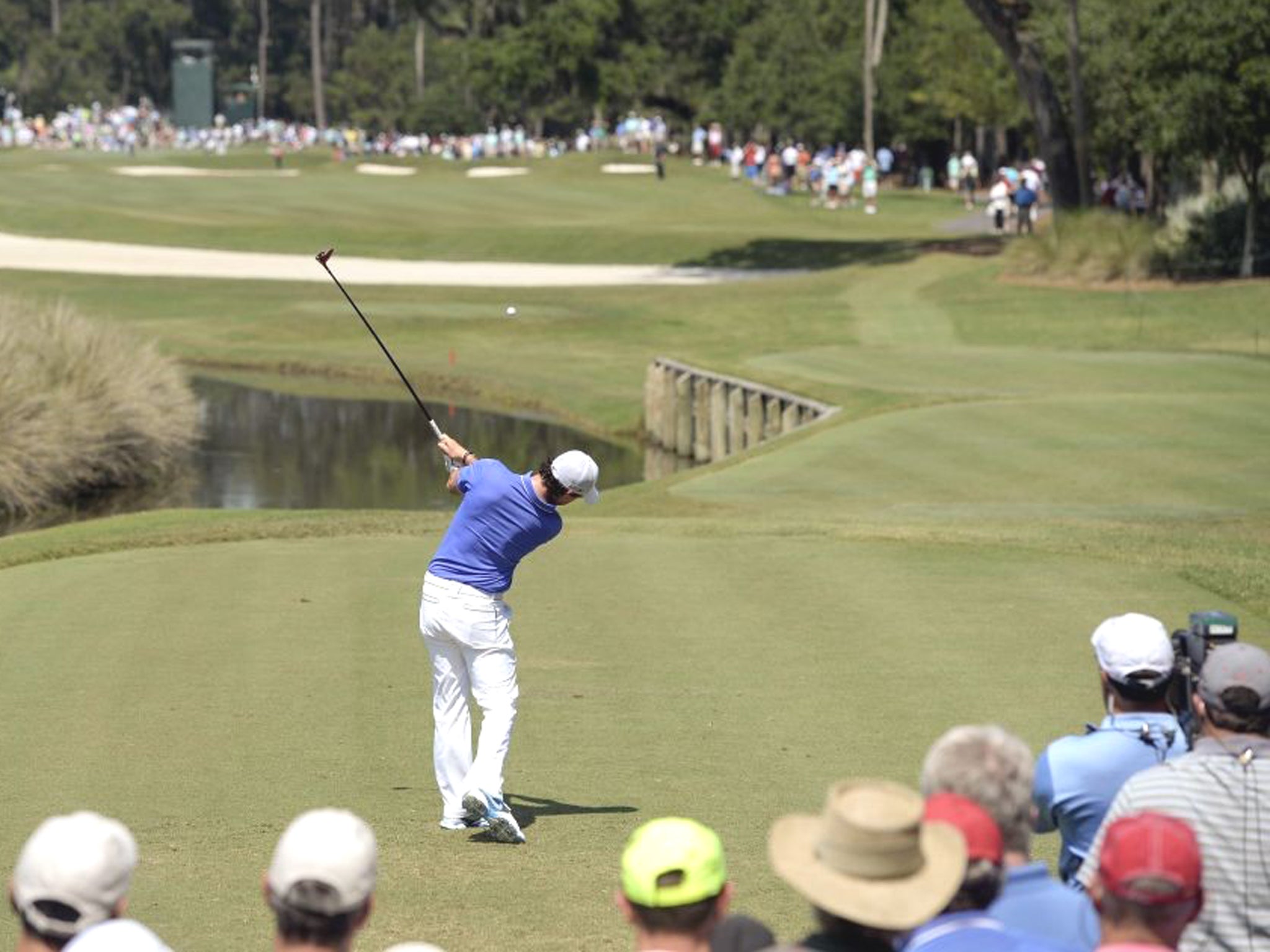 McIlroy bogeyed the seventh after driving into water