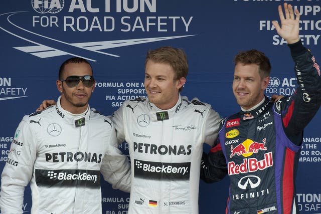 Nico Rosberg claims pole ahead of Lewis Hamilton and Sebastian Vettel for the Spanish GP