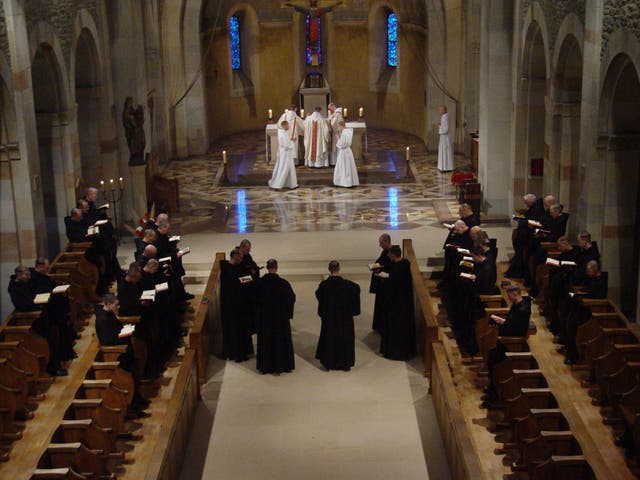 Mysterious ways: The Latin chants of French Benedictine monks at prayer can now be enjoyed on the internet