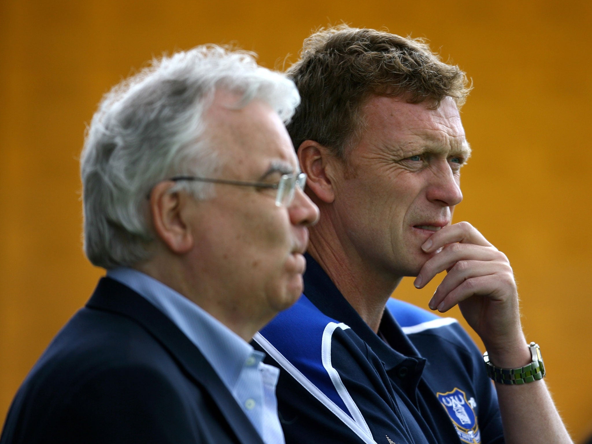 Parting company: Everton chairman Bill Kenwright (left) and David Moyes
