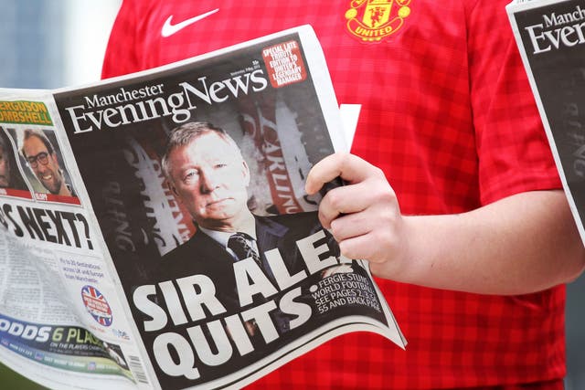 Hold the front page: Ferguson’s retirement relegated the Queen’s Speech and global atrocities to the news in brie